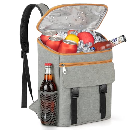 Image of Backpack Cooler - 50 Cans Insulated Cooler Backpack for Men & Women | Portable Leak Proof Lunch Bag, for Beach Picnic Travel Work Camping Hiking (Grey)