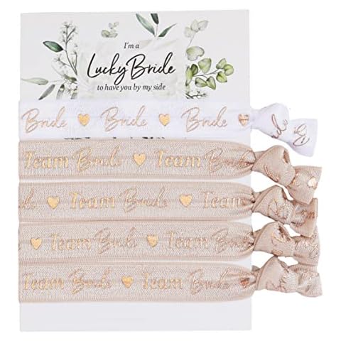 heaven+paper JGA 5 Armbänder im Set Team Bride als Accessoire und Deko zum Junggesellenabschied für Frauen edel in rosegold weich und hochwertig Cover