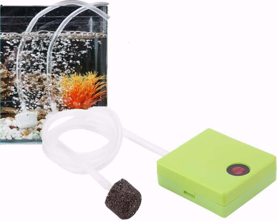 TOPINCN Aquarium Air Pump Bubble Diffuser Portable Fish Air Pump Aerator with Air Stone and Tube