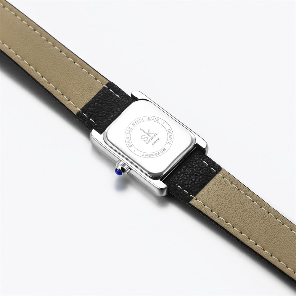 SHENGKE Minimalist Vintage Square Watches for Women with Leather Strap - Image 5