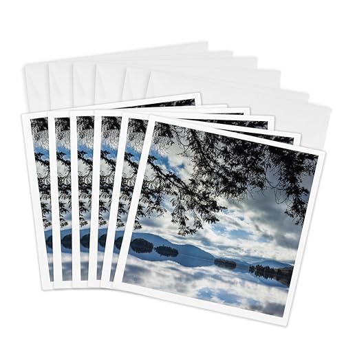 3dRose Greeting Cards - Canada, Quebec. Mont-Tremblant Village, Lac Ouimet - 6 Pack - Places