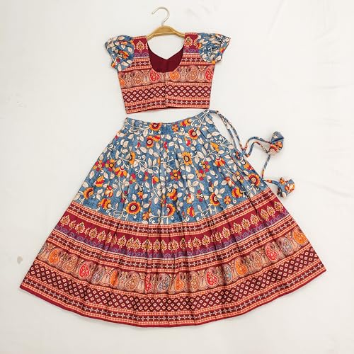 Image of E-Sqare Kids Girls Multicolour Bandhani Print Lehenga Choli Set | Ethnic Wear Dress | Readymade Clothing Set | 2 to 8 Years