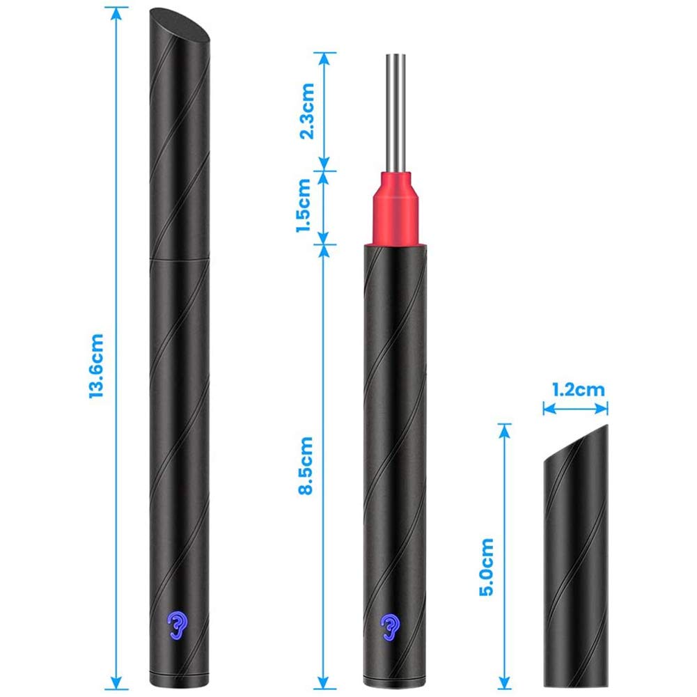 Otoscopio inalámbrico Eliminación de Cera de oídos 1080P HD WiFi Eliminador de Cera de oídos Endoscopio con luz Azul de desinfección, para niños, Adultos, Mascotas