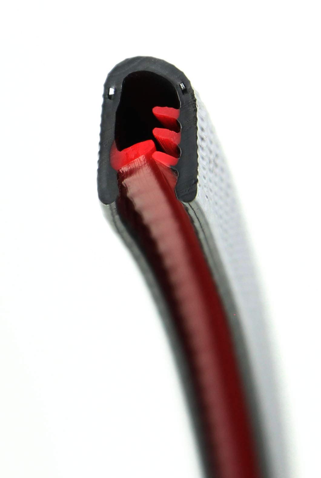 SMI-Kantenschutzprofil KS3-6S für 3-6mm PVC mit Stahleinlage Schwarz selbstklemmend ohne Kleber - Kantenschutz, Kederprofil, Kantenprofil, Kantenschutzleiste für Autotüren, Bleche (50 m)
