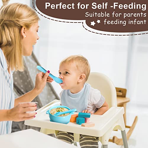 Potchen 4 Set Silicone Baby Bowls With Lid Spoon And Fork Suction Bowls For Baby Toddler Self-Feeding Baby Food Bowl First Stage Dishwasher And Microwave Safe, 4 Colors #TOP5
