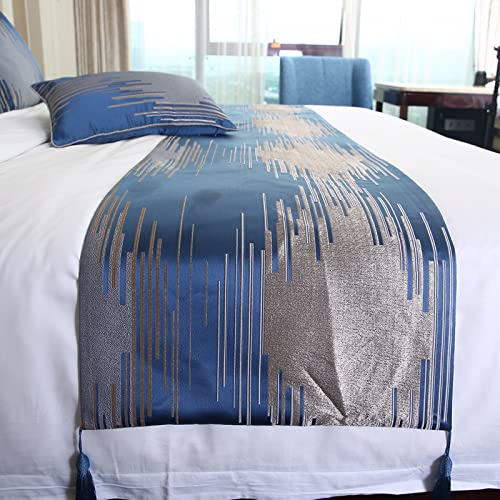 Hotel Bed Runner Scarf Luxury Jacquard Striped Plaid Bed Throws For Foot Of Bed Bedroom Modern Bedspreads Decoration Tail Towel Bedding Protection For Twin Queen King Size #TOP2