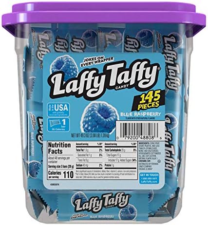 Laffy Taffy Candy, Blue Raspberry, 145 Pieces