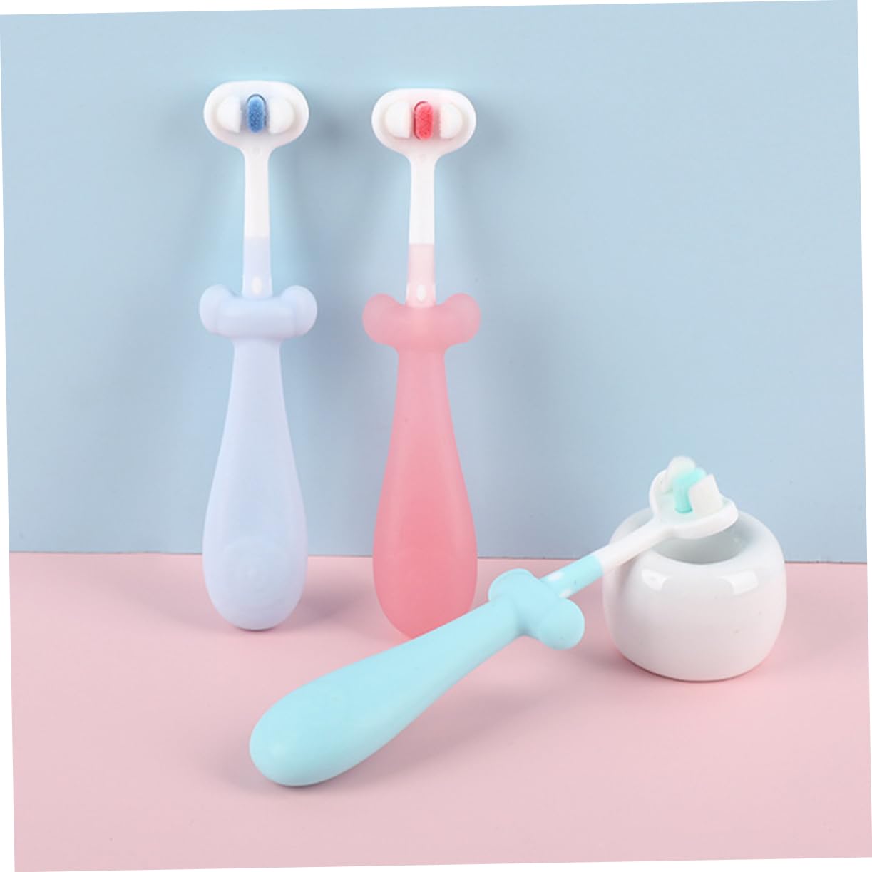VICASKY 5 Ensembles Brosse À Dents Poigné Dérapant Et Poils Doux Brosse À Dents Manuelle Pour Garçon Fille Design Mignon Et Attrayant 3 Pièces * 5