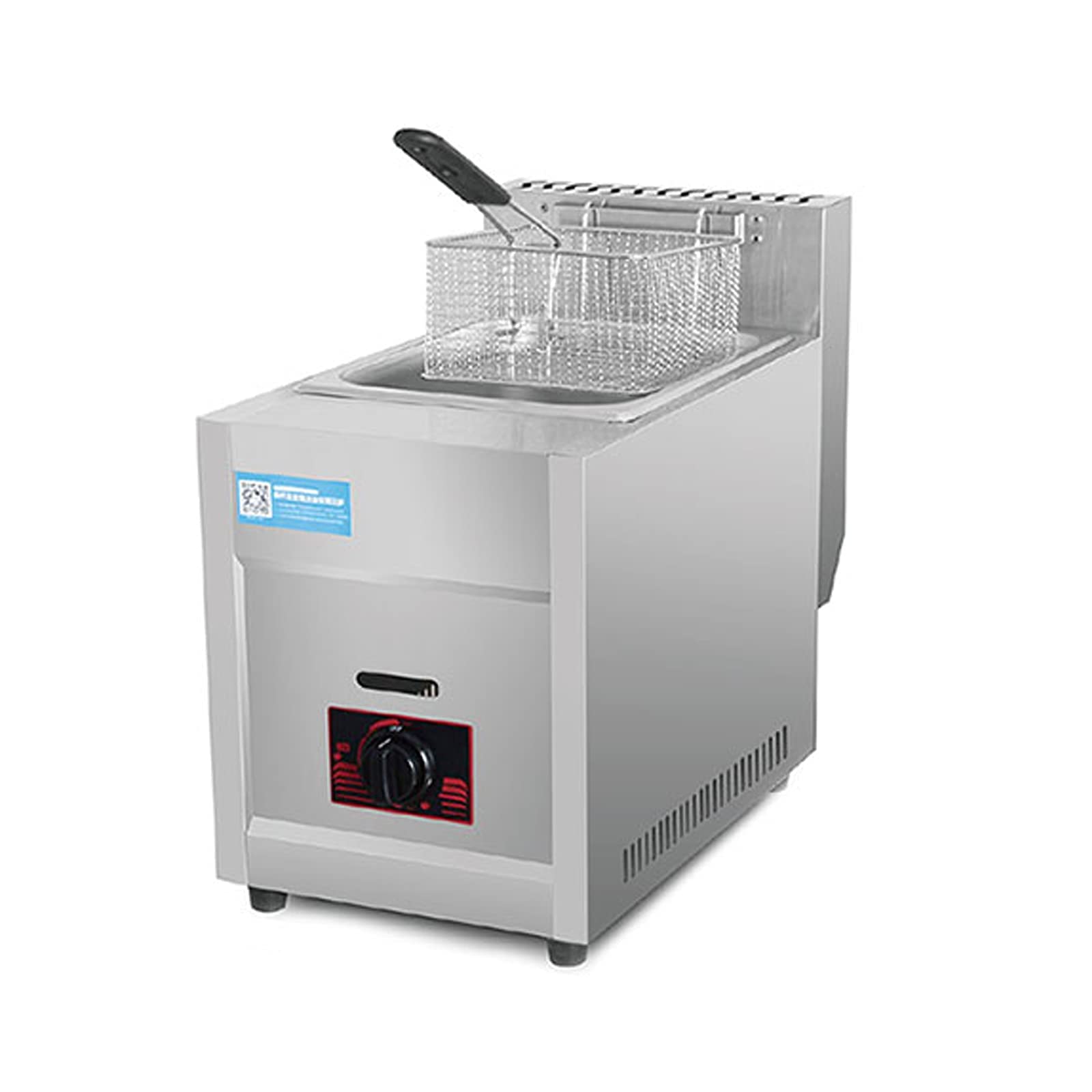AYCDL Gas Deep Fryer, High Capacity Stainless Steel Deep Fryer with Basket Scoop for Commercial Restaurant Countertop Family Food Frying Machine