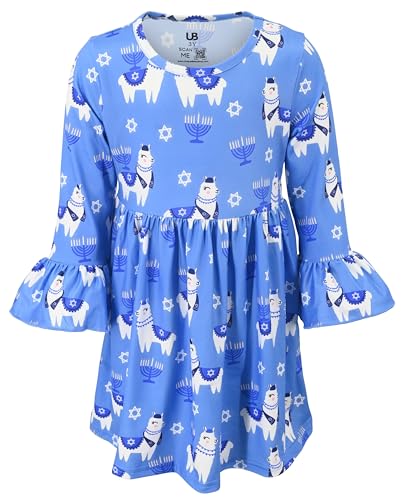 Image of Girls Long Sleeve Ruffled Dresses for Toddlers and Kids