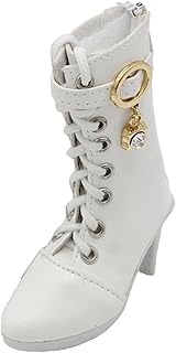Colaxi 1/3 BJD Dolls Shoes, PU Girl Doll Shoes, Fashion BJD Long Boots Shoes for 1/3 BJD Doll 24inch BJD Doll Accessories, White