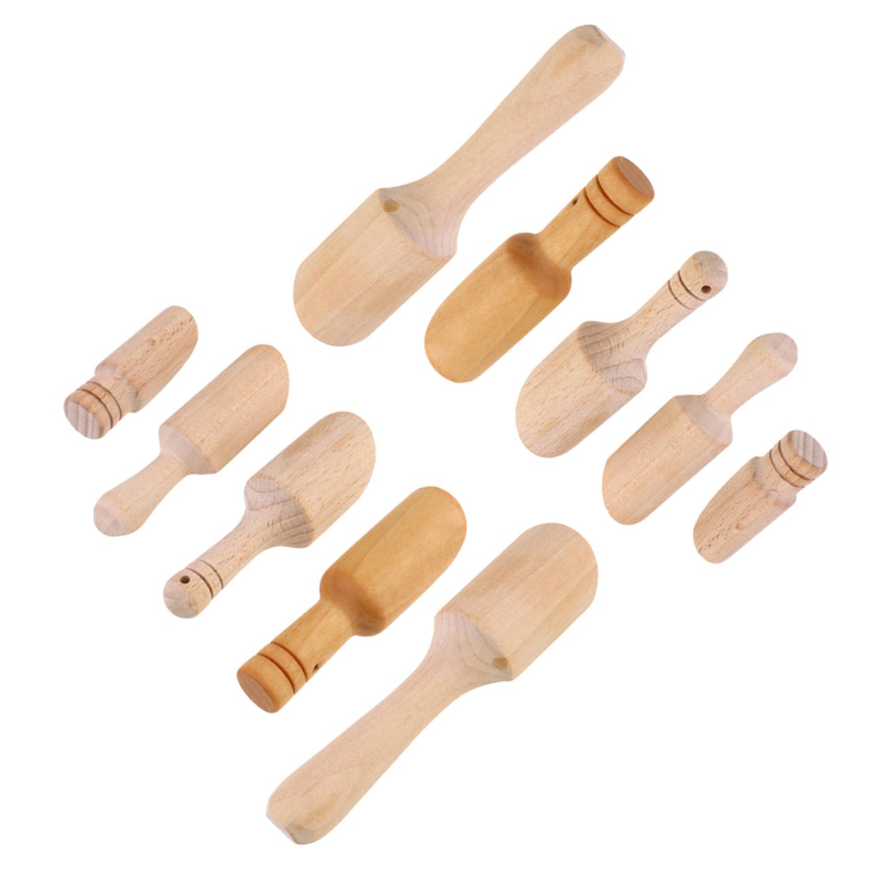 OUNONA 10Pcs Wooden Salt Spoon Premium Kitchen Seasoning Spoons for Salt Sugar Tea Bathing Comfortable Wooden Handle for Home Restaurant Use