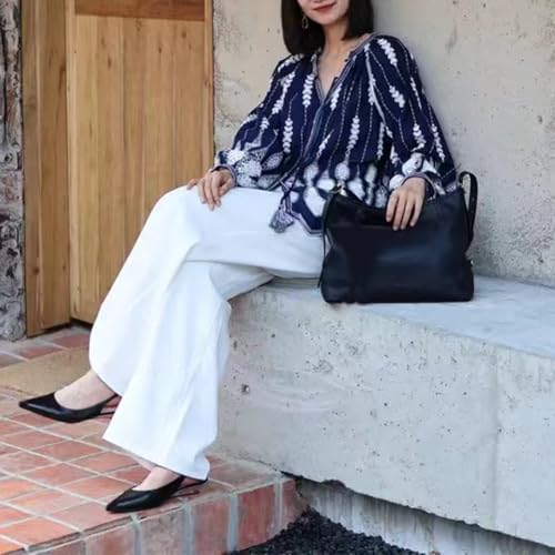 Slingback Flats for Women Pointed Toe Slingback Ankle Strap Fashion Dress Shoes Elegant Women's Ballet Flats for Casual Work Office Party 5