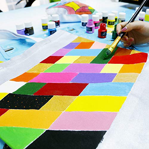 Image of Mont Marte Fabric Paint Set 20pc x 20ml, Black,Gold,Green,Pink,Purple,Red