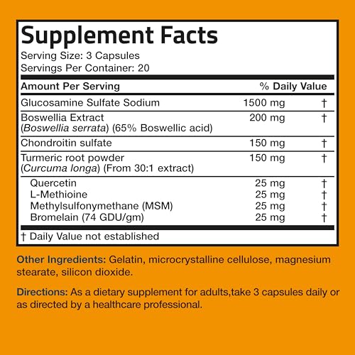 Bronson 1204-60 Glucosamine Chondroitin Turmeric & Msm Advanced Joint & Cartilage Formula thumb #7