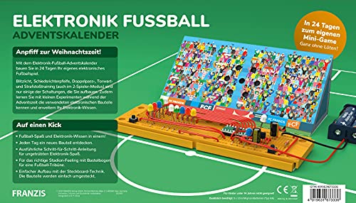 FRANZIS-67333-Calendario-dellAvvento-elettronico-da-calcio-24-circuiti-da-costruire-con-tutti-i-componenti-e-libretto-di-accompagnamento-da-30-pagine-senza-saldatura