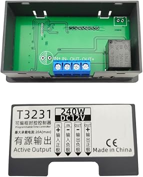 Timer Delay Relay DC12V 20A 240W Programmable Cycle Time Switch LED Digital Display Time Relay Module (Active Output DC12V)
