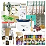 PIUH Deluxe Soap Making Kit for Soap Making,DIY Soap Making Full Set Kits Includes Soap Melter,4 lb Soap Base,8 Essencial Oils,Silicone Loaf Molds & Scraper,Cutter, 8 Dyestuffs for Adult & Kids Gift
