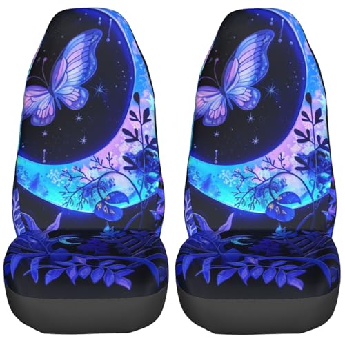 Housses pour siège lune bleues et violettes : lot de 2 couvre-sièges lavables pour SUV et camions