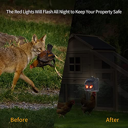 MAGIC CAT 4 Pack Solar Animal Repeller Outdoor, 2024 Nocturnal Animal Predator Deterrent with Red Lights, Waterproof Skunk Deer Coyote Raccoon Squirrel Cat Repellent for Garden Yard Farm Chicken Coop - Image 5