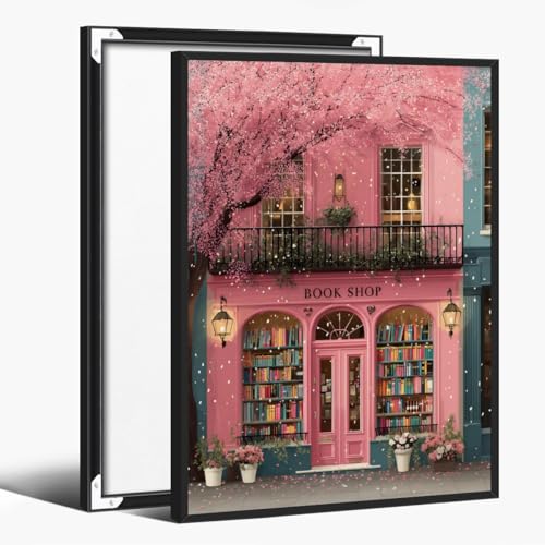 Romantic Pink Boho Cherry Blossoms Wall Art Vintage Aesthetic Bookstore