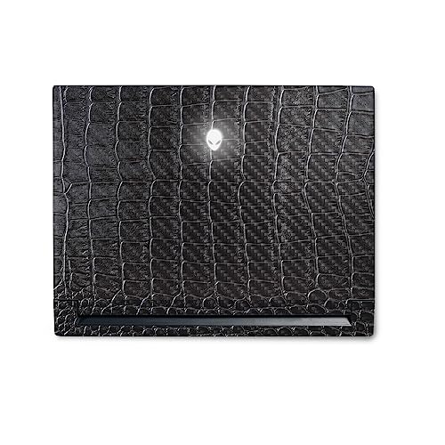 Image of MightySkins Carbon Fiber Skin Compatible with Alienware M18 R1 (2023) Full Wrap Kit - Black Gator Skin | Protective, Durable Textured Carbon Fiber Finish | Easy to Apply | Made in The USA
