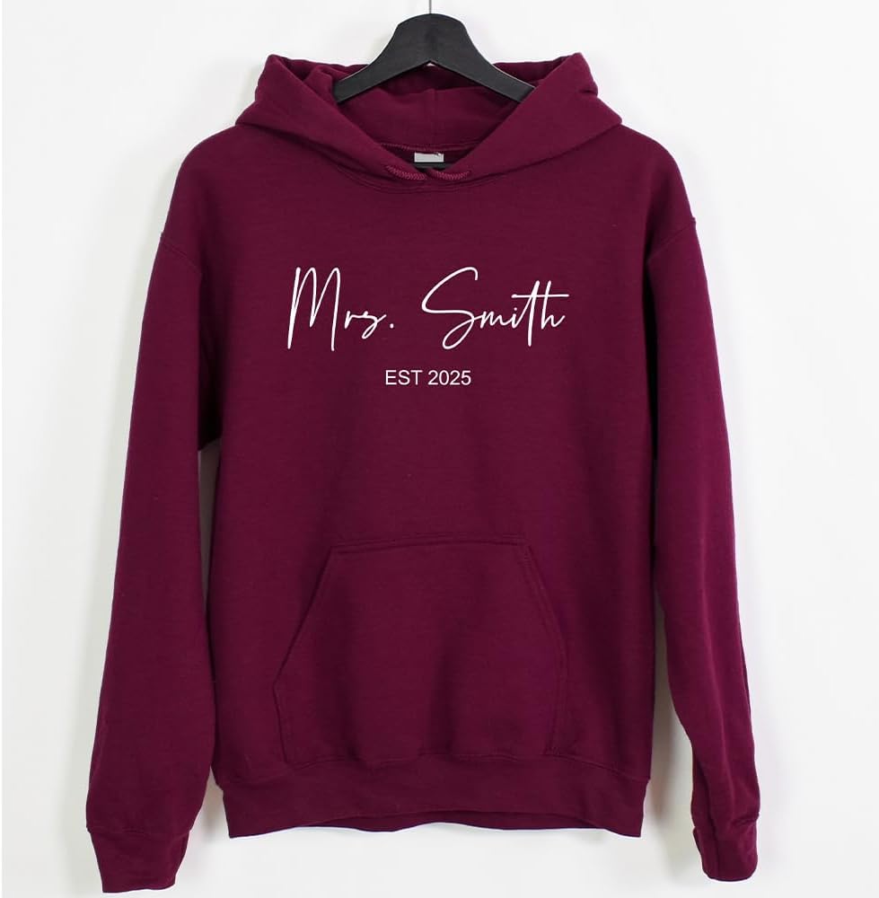 Custom Mrs Sweatshirt Personalized Bride Last Name Wifey Crewneck Future Mrs Bridal Gift Engagement Party Bride Sweater Wedding Shower Top - Image 6