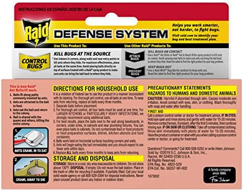 Raid Ant Killer Baits, Kitchen Defense, Kills the Colony, Kills Ants for 3 Months, Child Resistant, 4 Count