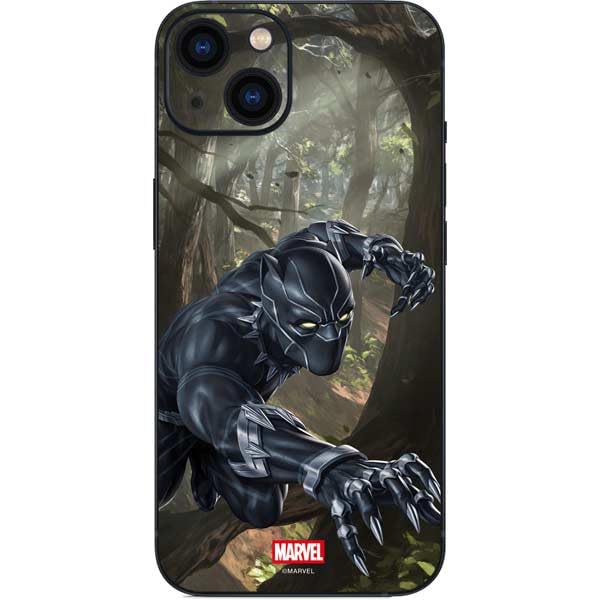 Skinit Decal Phone Skin Compatible with iPhone 14 Plus - Officially Licensed Marvel Black Panther in The Jungle Design