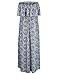 Yidarton Women Summer Blue and White Porcelain Strapless Boho Maxi Long Dress Blue Large