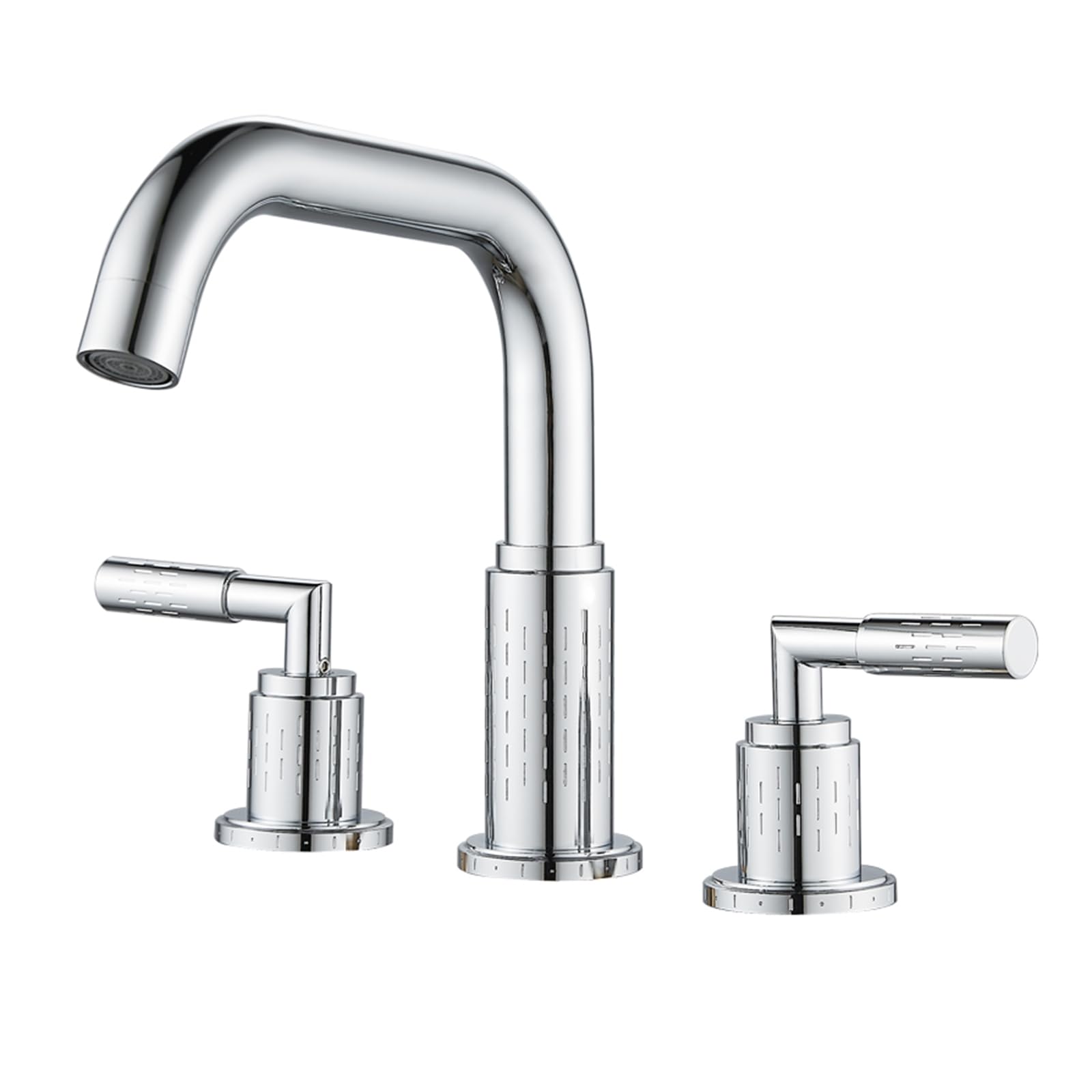 ZQFHSX Basin Mixer Faucet 3 Hole Brass Swivel Bathroom Faucet-Chrome
