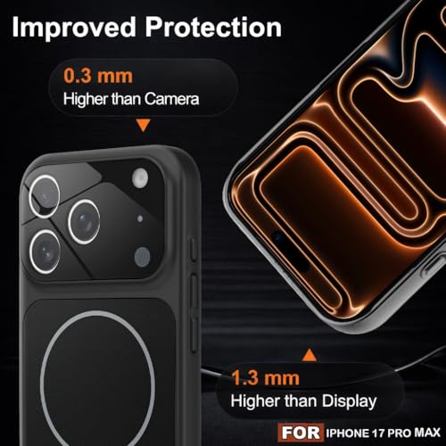 Image of SHINESTAR iPhone 17 Pro Max Case - Premium Shockproof Protective Cover, Wireless Charging Compatible, Slim & Durable Luxury Back Cover with Camera Protection (Black)
