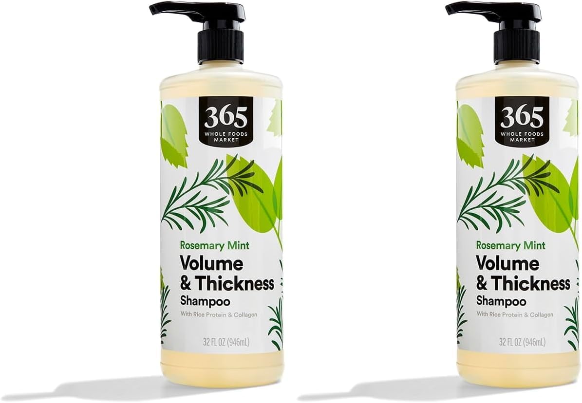 - 365 by Whole Foods Market, Volume & Thick Shampoo Rosemary Mint, 32 Fl Oz (Pack of 2)