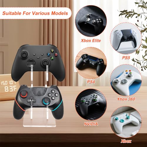 TMZELOA Controller Ständer 2-lagig Acryl Halterung - Universeller Controller-Halter für PS5 Xbox Switch - Kompakter Ständer für Gaming-Zubehör - Transparentes Design für Schreibtisch & E-Sports Raum