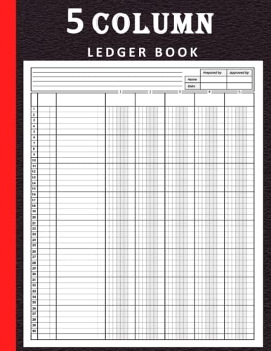 5 Column Ledger Book: Ledger Book For Small Business | Income and Expense Log Book For Small Business & Personal Finance | Accounting Ledger Book for Home 5 Column | 8.5″ x 11″, 120 Pages