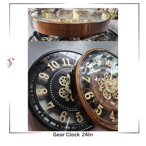 Image of 24 Inch Gear Clock Solar Brand [Biggest Gear Clock in India] - Timeless Indian Clocks Crafted with Precision
