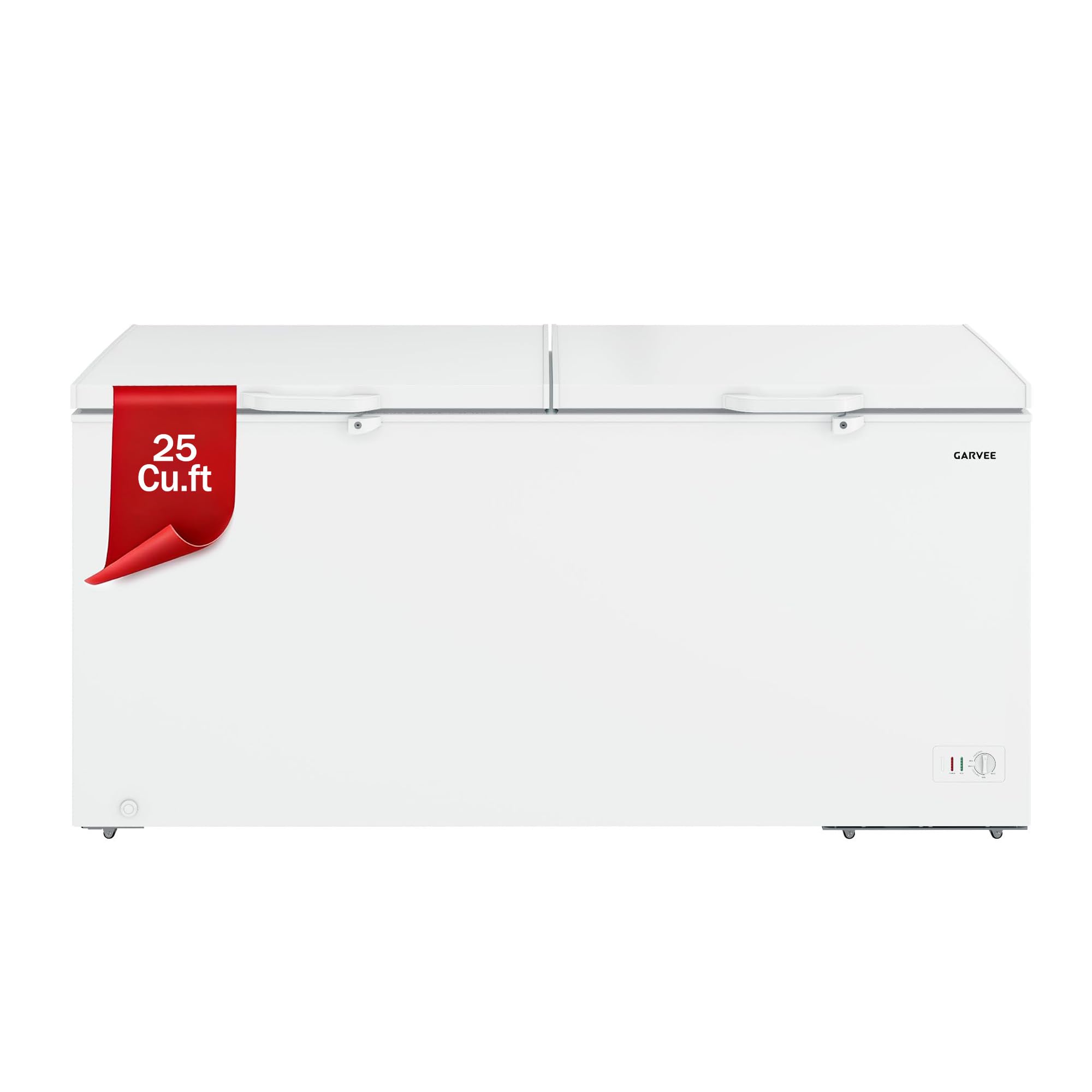 25 Cu. ft. Garage Ready White Convertible Chest/Deep Freezer with Adjustable Thermostat, Double Door Lid, 2 Removable Baskets, 6 Swivel Casters, Chest Freezer for Large Family Storage on Fridge.com