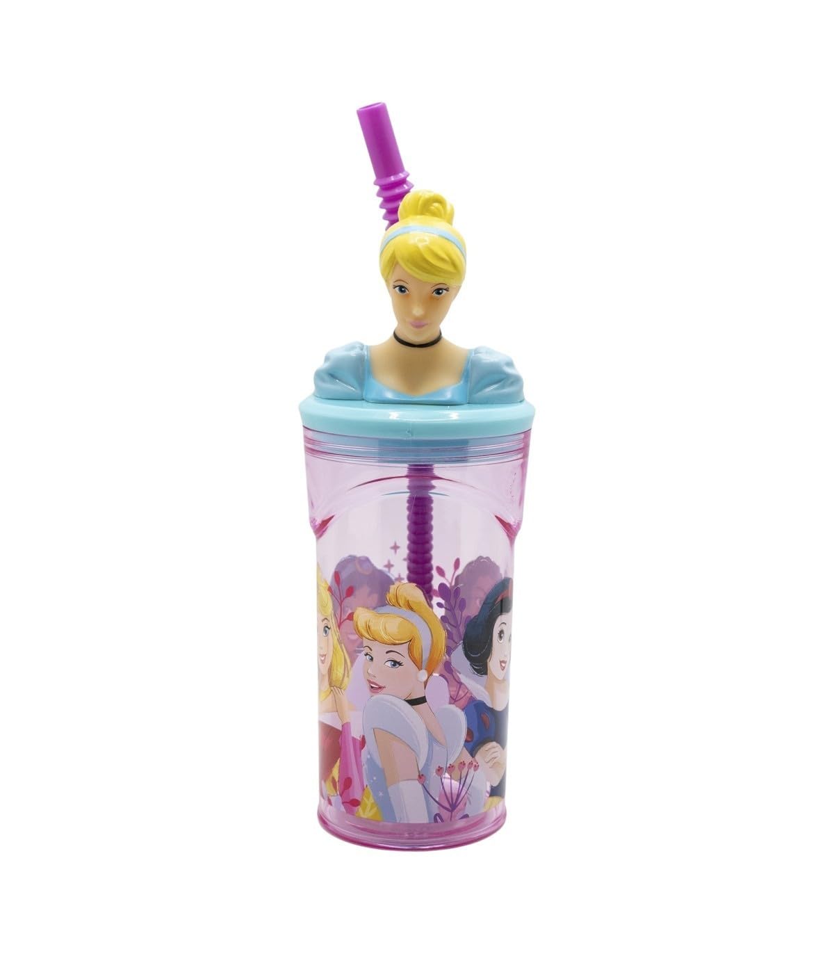 Disney Princess Courageous Heart 3D Figurine Tumbler 360ml | BPA Free Children's Cup with Reusable Straw | Kids Water Bottle for School, Nursery & Travel