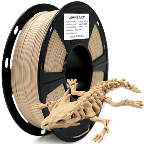Image of GIANTARM PLA Filament,3D Printer Filament 1.75mm,Neatly Wound Bone White 3D Printing Filament for Most FDM 3D Printers,Dimensional Accuracy + /- 0.02mm,1kg Spool (2.2lbs)