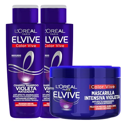 L'Oréal Paris Pack ELVIVE Color Vive Violeta Champú y Mascarilla para Pelo Teñido