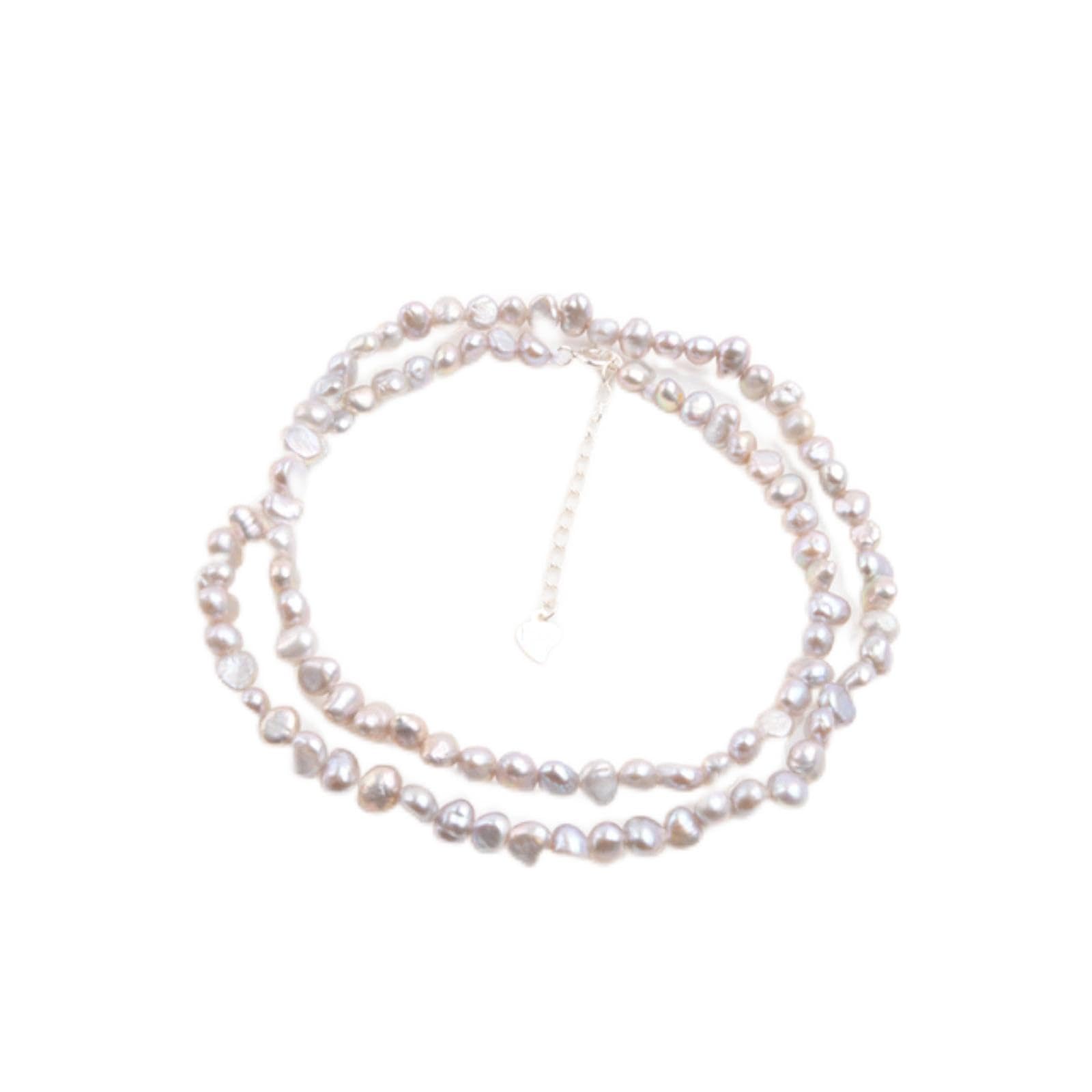 LYGBAOFUL Biżuteria damska naturalny słodkowodny Choker naszyjnik barokowa biżuteria z pereł dla kobiet ślub 925 srebrne zapięcie 42cm nastolatka s