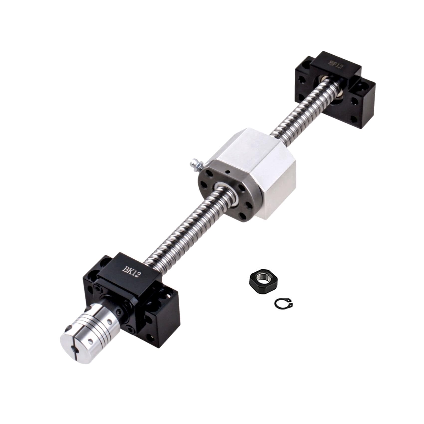 SFU1605-300mm Ballscrew Kit,Anti-Backlash Ball Screw with Ballscrew Nut Housing and End Supports BK/BF12 + Coupler,High Precision Part for CNC Machine