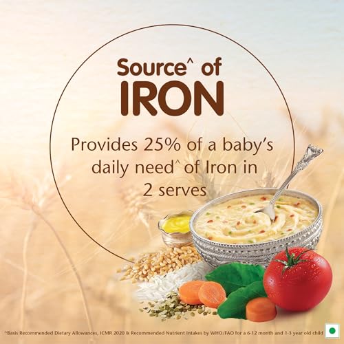 Image of CERELAC Baby Cereal with Milk , Khichdi with Vegetables & Ghee , From 8 to 24 Months ,Stage 2, Source of Iron & Protein , 300g Bag-In-Box Pack