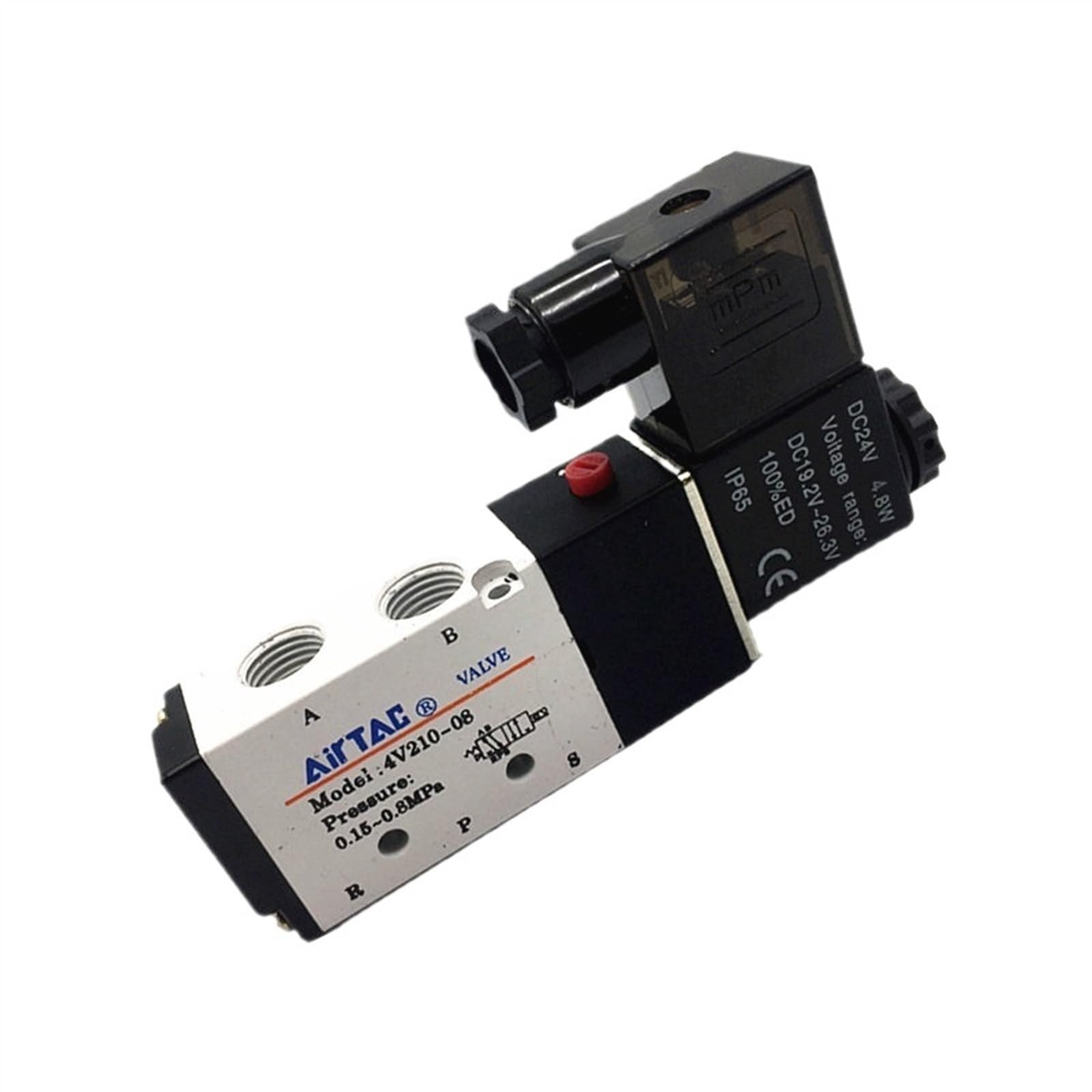 Électrovanne 5 voies 2 positions 4V210-08 12V pour vérin pneumatique 1/4