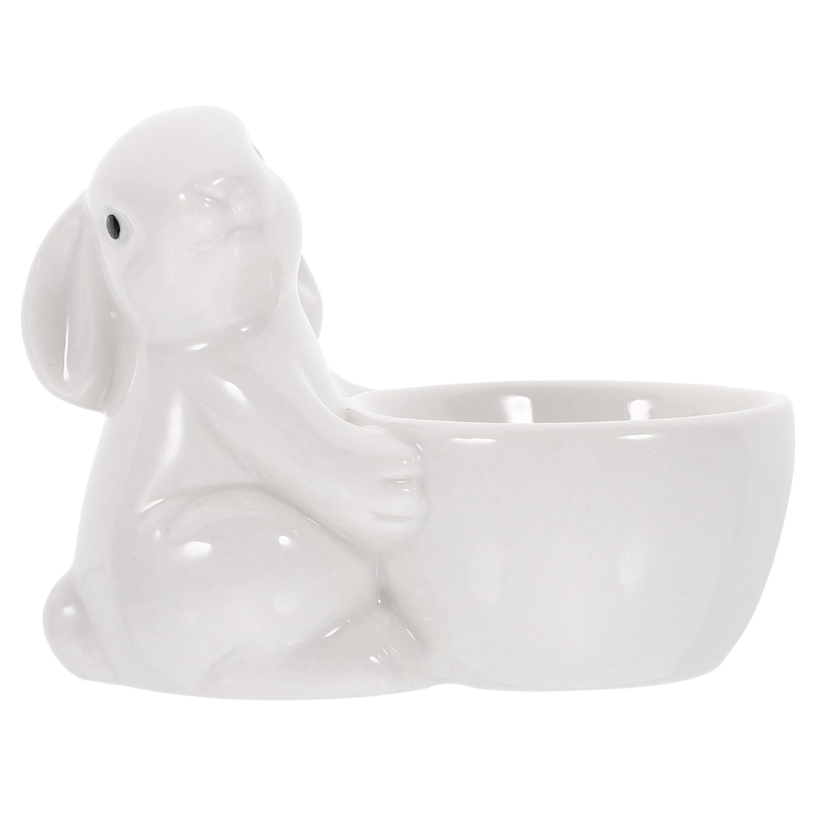 OUNONA Ceramic Egg Cup Decorative Rabbit Holder Adorable Stand for Eggs and Items Multi Functional European Design Ceramic Material for Kitchen Decor and Collectibles