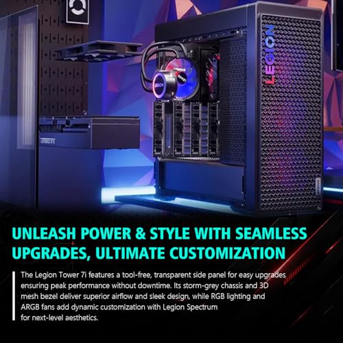 Image of Lenovo Legion Tower 7i Gen 10 Gaming Desktop, Intel Ultra 9 285K, RTX 5080 16GB GDDR7, 64GB DDR5 5600MT /s(2 x 32GB), 8TB SSD, Legion Coldfront Cooling w /USB Hub,KB&Mouse, Copilot AI Windows 11 Pro