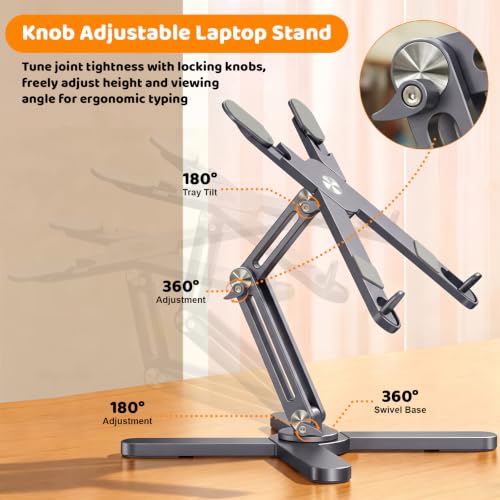 Moallia N86 360 Rotating Laptop Stand, Grey - Image 5
