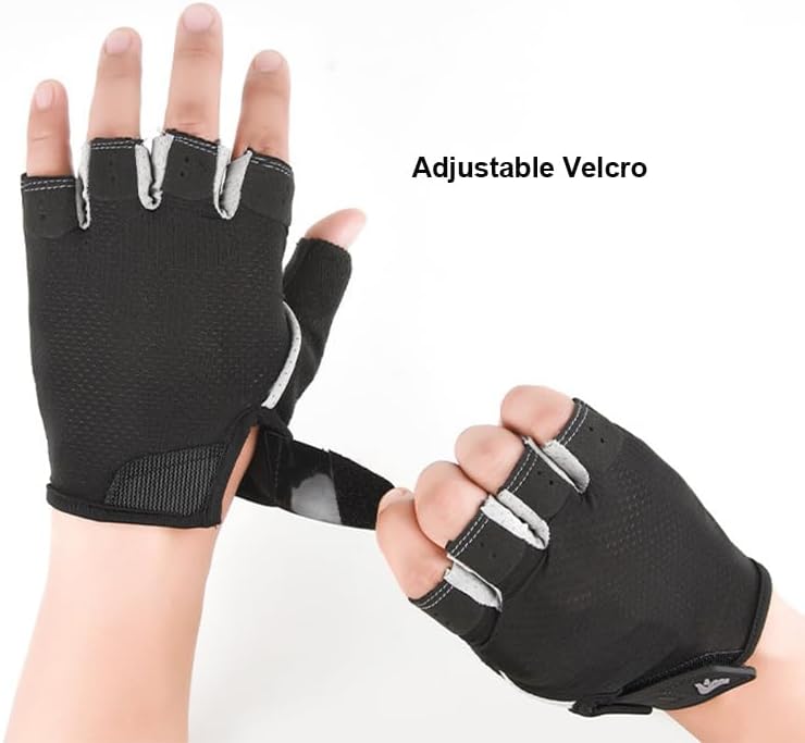 Miniatura 3 de INOGIH Guantes de entrenamiento de medio dedo para hombres y mujeres, guantes de ejercicio antideslizantes para levantamiento de pesas, ciclismo,