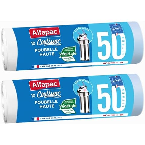 Alfapac Pack of 10 x 50 L Tall Bin Bags Cover