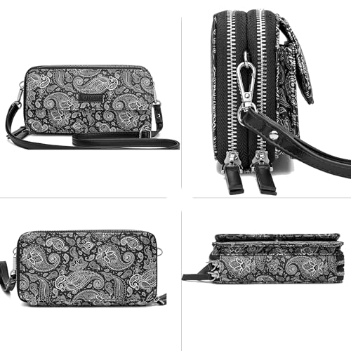 Image of Lanyani RFID Crossbody Wallet Wristlet Purse with Phone Pocket For Women Vegan Leather